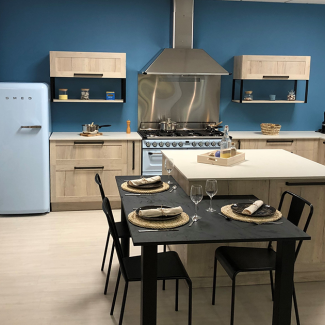 Cuisine bleue et bois