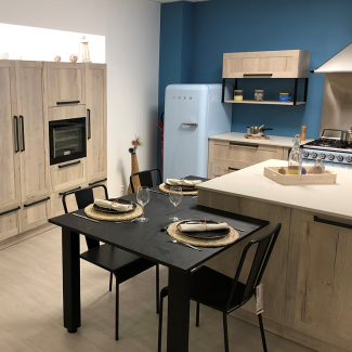 Cuisine bleue et bois