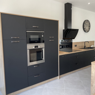 cuisine noire et bois